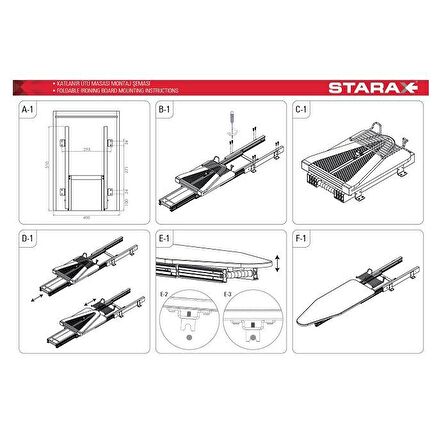 Starax 6616 Ütü Masası Katlanır Antrasit