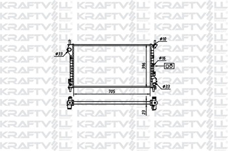 Ford Motor Su Radyatoru Connect 1,8tdci 75ps / 90ps / 110ps 02 /> Klimalı (2 Sira Al+pl) (705*396*23) - Kraftvoll 08040084