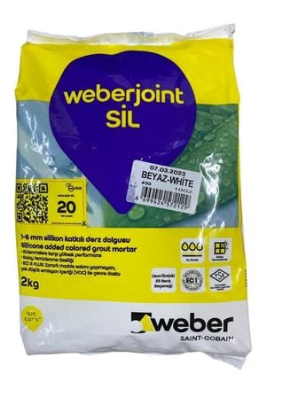 Weber Joint Sil 400 Silikon Katkılı Derz Dolgu Harcı Beyaz 2 kg