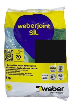 Weber Joint Sil Siyah Derz Dolgusu 2 Kg Yüksek Su İticilik Kolay Temizlenme