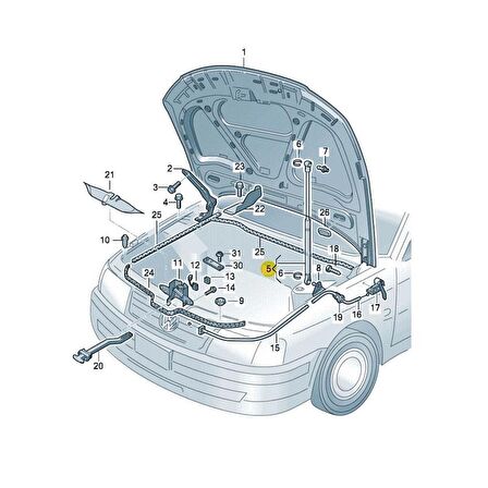 VW Passat B5.5 2001-2005 Motor Kaput Amortisörü Pistonu 3B0823359C