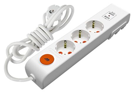 Mutlusan Ritech 3'lü Usb Topraklı Priz Ç.Kor.2mt