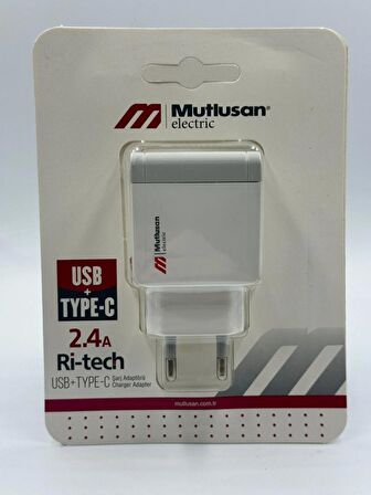 MUTLUSAN USB+TYPE-C FİŞ ADAPTÖR 2,4A