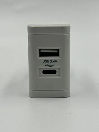 MUTLUSAN USB+TYPE-C FİŞ ADAPTÖR 2,4A