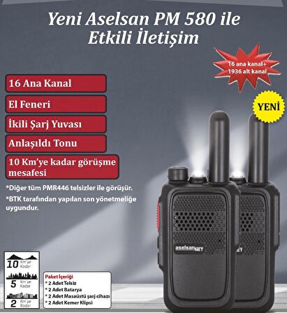 Aselsan PM-580 PMR İKİLİ EL TELSİZİ