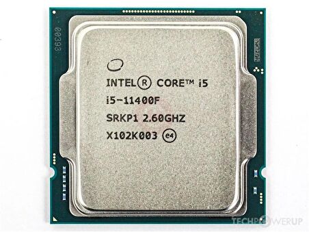 INTEL CORE I5 11400F TRAY 2.60GHZ 6 ÇEKIRDEK 12MB ÖNBELLEK SOKET 1200 KUTUSUZ IŞLEMCI