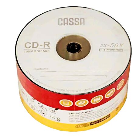 Cassa CD-R 56X700 MB 80 Min Boş CD 50'li Paket Kod:9451