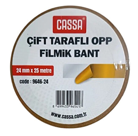 Çift Taraflı Opp Filmik Bant 24Mmx25M - 3 adet