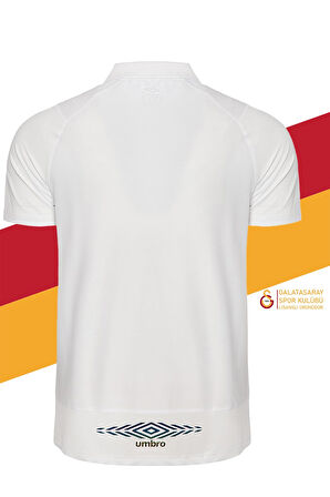 Galatasaray Orijinal Lisanslı Polo Yaka Beyaz T-Shirt + Bileklik Set Hediyelik Ahşap Kut