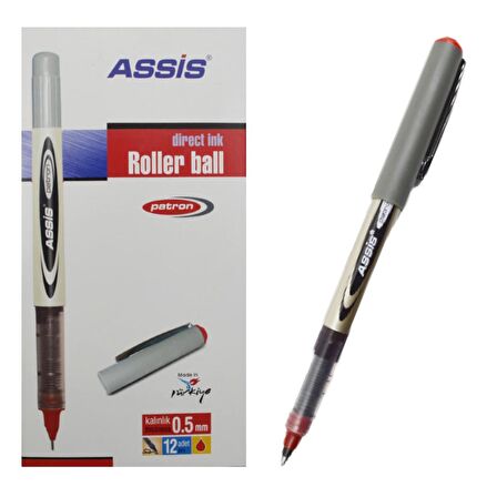 Assis 626 Patron Roller Kalem 0.5 mm Kırmızı 12 Adet