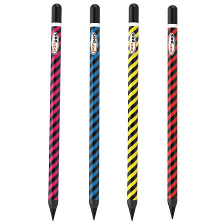 Panda Panpen Çizgili Neon Serisi Bitmeyen Kurşun Kalem (PAN722) 1 Adet