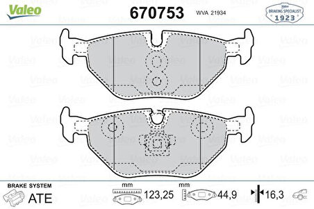 Bmw Arka Fren Balatası Bmw E46 E85 - Valeo 670753