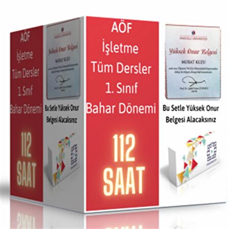 AÖF İşletme 1. Sınıf Bahar Dönemi Tüm Dersler USB Eğitim Seti