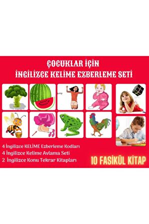 Çocuklar Için Ingilizce Kelime Ezberleme Seti (10 Fasikül Kitap)