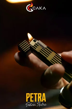 Caka Lighter Petra Black Gold Benzinli Çakmak - CKL-056