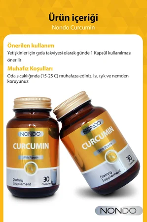 Curcumin Zerdaçal Ekstresi 30 Kapsül (KURKUMİN, PİPERİN)