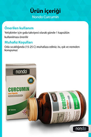 Curcumin Zerdaçal Ekstresi 30 Kapsül (KURKUMİN, PİPERİN)