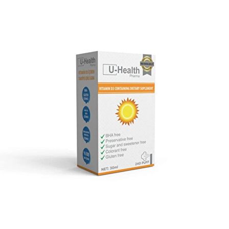 U-HEALTH PHARMA Vitamin D3 Sprey 30 ml