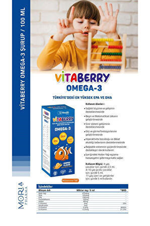 VİTABERRY BALIK YAĞI, ASTAKSANTİN VE FOSFATİDİLSERİN İÇEREN TAKVİYE EDİCİ GIDA 100 ML