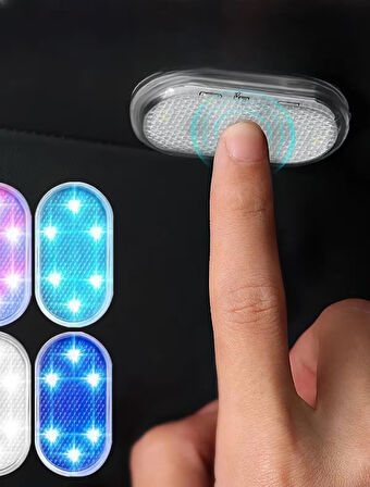 Araç ve Dolap İçi RGB Işık Şarjlı Dokunmatik LEDLamba Işık