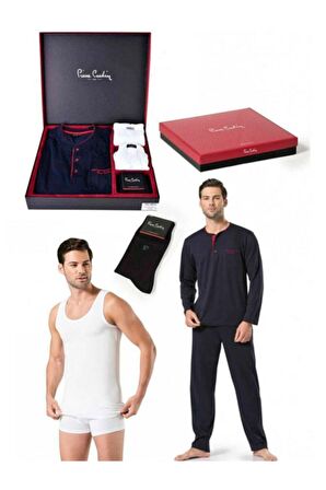 Erkek Lacivert Damat Çeyizlik Pijama Seti 2000
