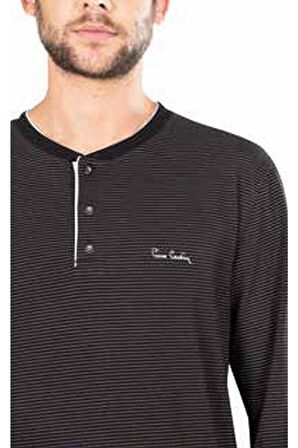 Pierre Cardin Uzun Kollu Pamuklu Çeyizlik Erekek Pijama Takımı Kutulu 5656