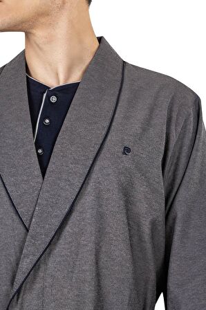 Lacivert Robdöşambır Ve Penye Uzunkollu Pijama Damat Çeyiz Seti 5610