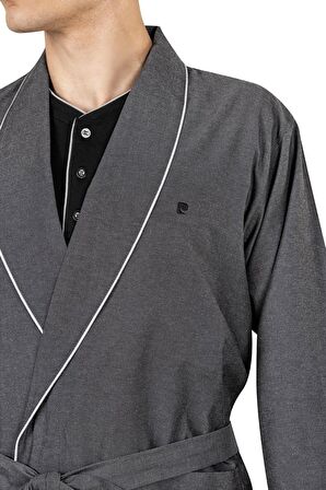 Siyah Robdöşambır Ve Penye Uzunkollu Pijama Damat Çeyiz Seti 5610