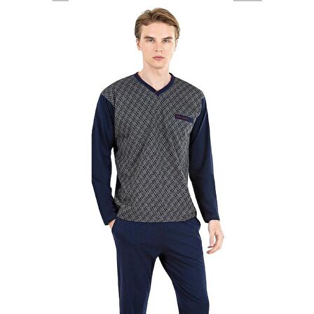 PİERRE CARDİN 6023 ERKEK JAKARLI PİJAMA TAKIMI