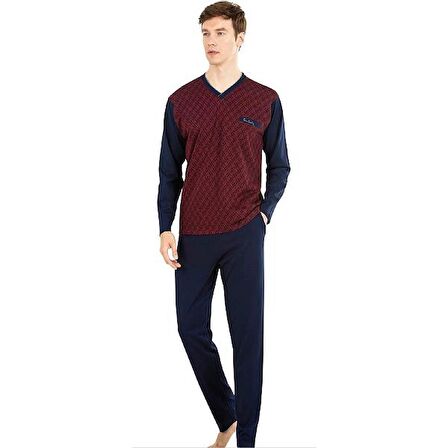 PİERRE CARDİN 6023 ERKEK JAKARLI PİJAMA TAKIMI