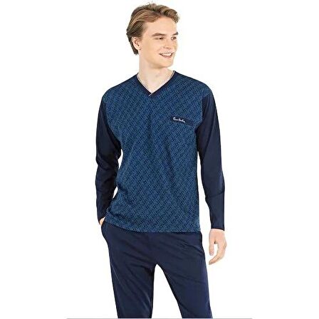 PİERRE CARDİN 6023 ERKEK JAKARLI PİJAMA TAKIMI