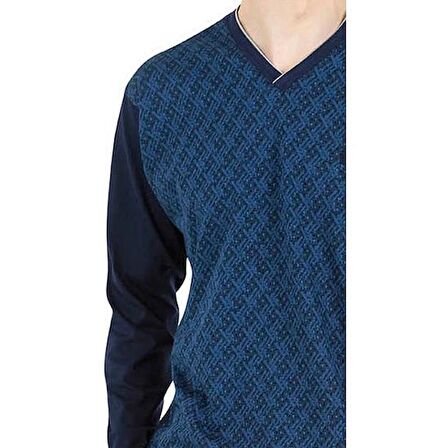 PİERRE CARDİN 6023 ERKEK JAKARLI PİJAMA TAKIMI