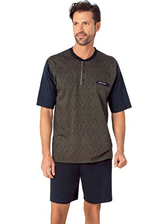 Pierre Cardin 6088 Erkek  Üçlü Kısa Kollu Şortlu Pijama Takımı