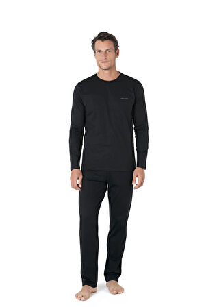 Çizgili Robdöşambr Penye Pijama Takımı 3'lü Çeyiz Seti 5635