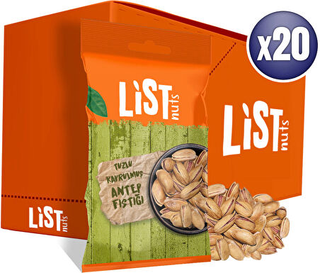List Nuts Tuzlu Kavrulmuş Antep Fıstığı 20 x 40 g