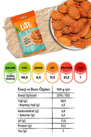 List Nuts Tuzlu Kavrulmuş Badem 20 x 40 g
