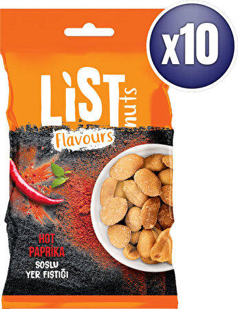 List Flavours Hot Paprika Soslu Yer Fıstığı 10 x 30 g