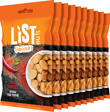 List Flavours Hot Paprika Soslu Yer Fıstığı 10 x 30 g