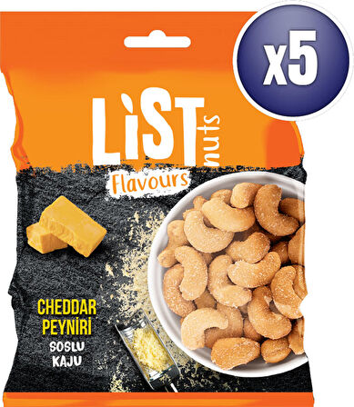List Flavours Cheddar Soslu Kaju 5 x 100 g