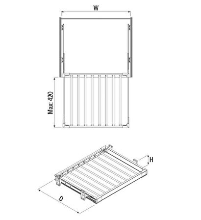 Starax 6203 Gri Pantolonluk Yan Ray Alüminyum Kapak Ölçüsü 5