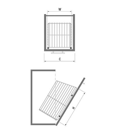 Starax 8013 Krom kapağa Monte Çamaşır Sepeti 330X260X500