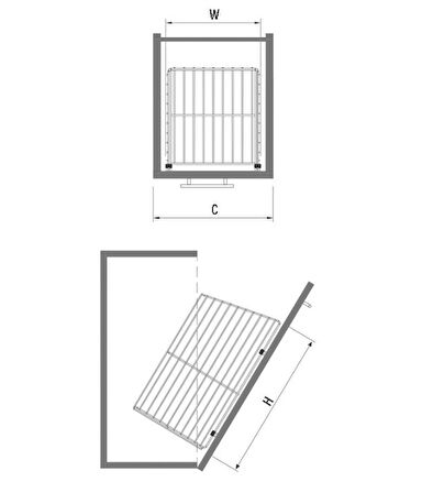 Starax 8014 Krom Kapağa Monte Çamaşır Sepeti 380X260X500