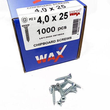 Wax Sunta Vidası 4.0X25 (1000 Adet)