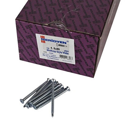 Meridyen Y.S.B. Matkap Uçlu Vida 4.8X80 (500 Adet)