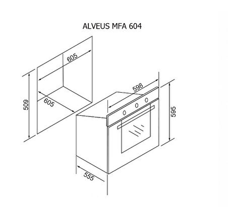 Alveus MFA 604M BL Fırın Siyah