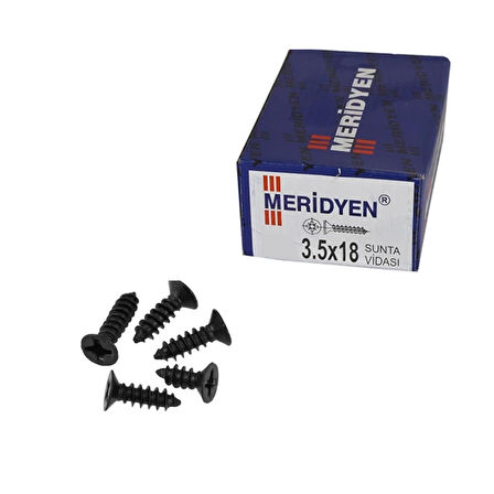 Meridyen Sunta Vidası 3.5X18 Siyah (1000 Adet)