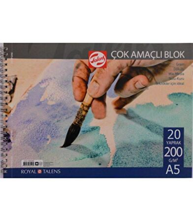 TALENS ÇOK AMAÇLI BLOK RESİM ÇİZİM DEFTERİ (A5) 200GR 20 SAYFA