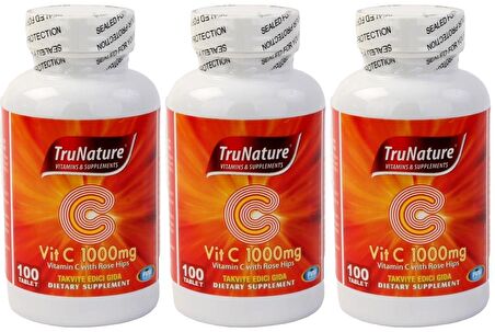 Trunature C Vitamini 1000 Mg Kuşburnu Ekstresi 3x100 Tablet Vitamin C Rose Hips