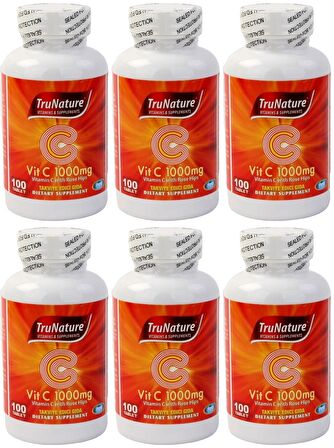 Trunature Vitamin C 1000 Mg Rose Hips 6x100 Tablet