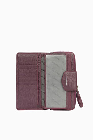 Cengiz Pakel Hakiki Deri Kadın Cüzdan-Portföy 65133-Mürdüm